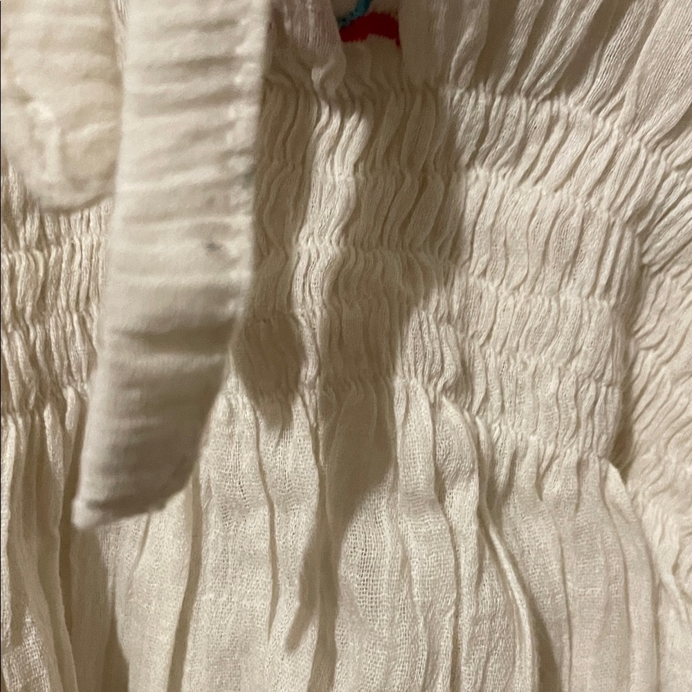 Embroidered White Women's Swim Coverup - Picture 8 of 11